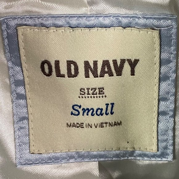 Old Navy Women Plaid Gray White Light blue Silky liner Coat Jacket Sz Small - Picture 7 of 13